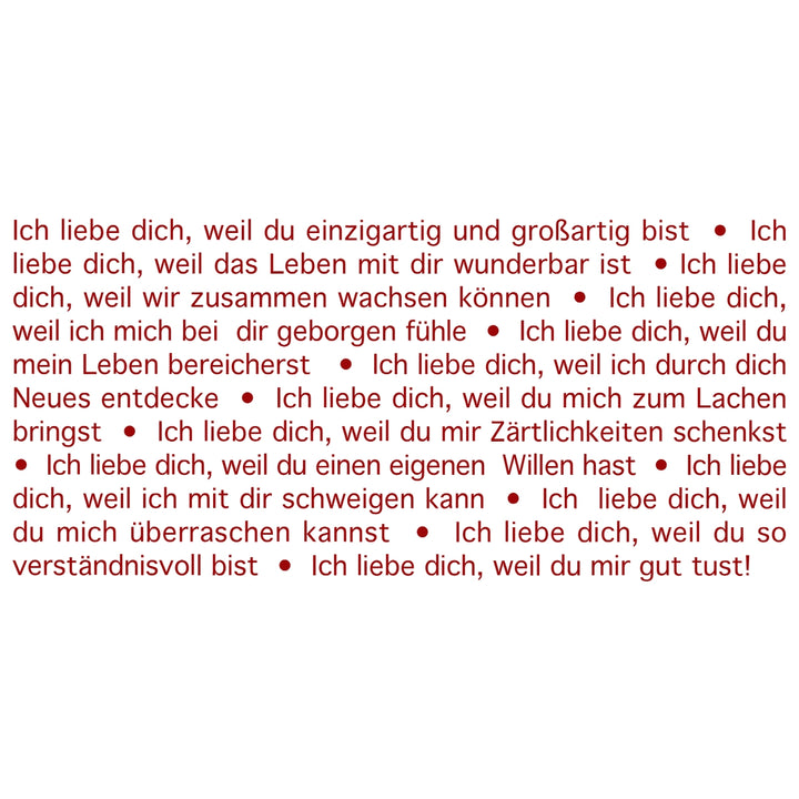 Der Text der roten Wortlicht-Kerze Botschaften des Herzens