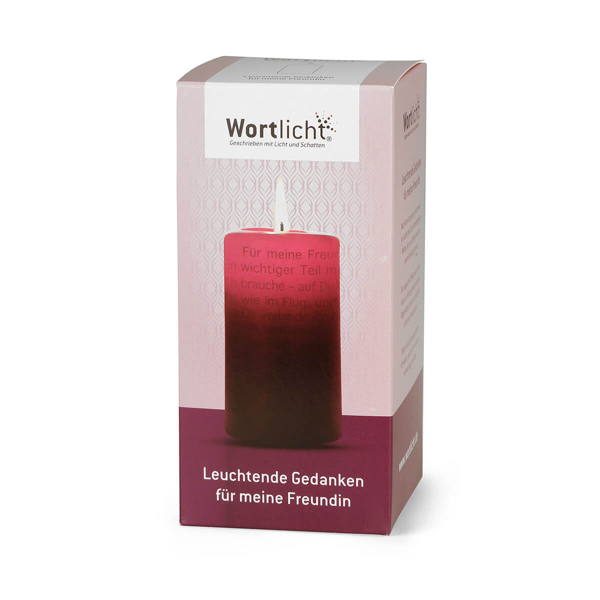 Wortlicht Leuchtende Gedanken für meine Freundin in Geschenkkarton.