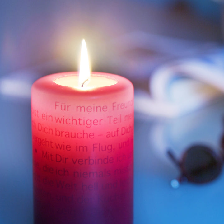 Brennende Wortlicht Kerze Leuchtende Gedanken für meine Freundin