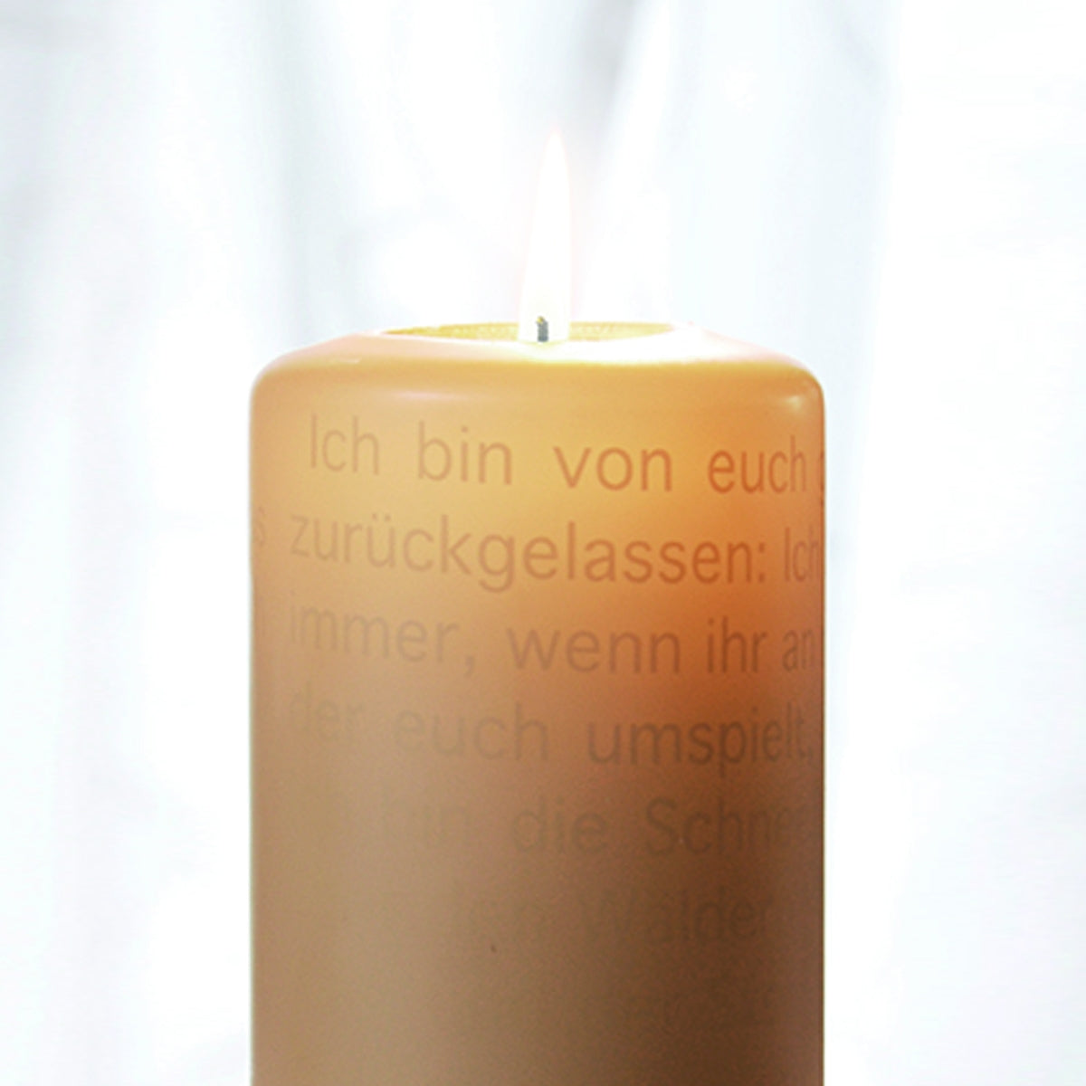 Die leuchtende Wortlicht Kerze Trauer - Ich bin von euch gegangen.