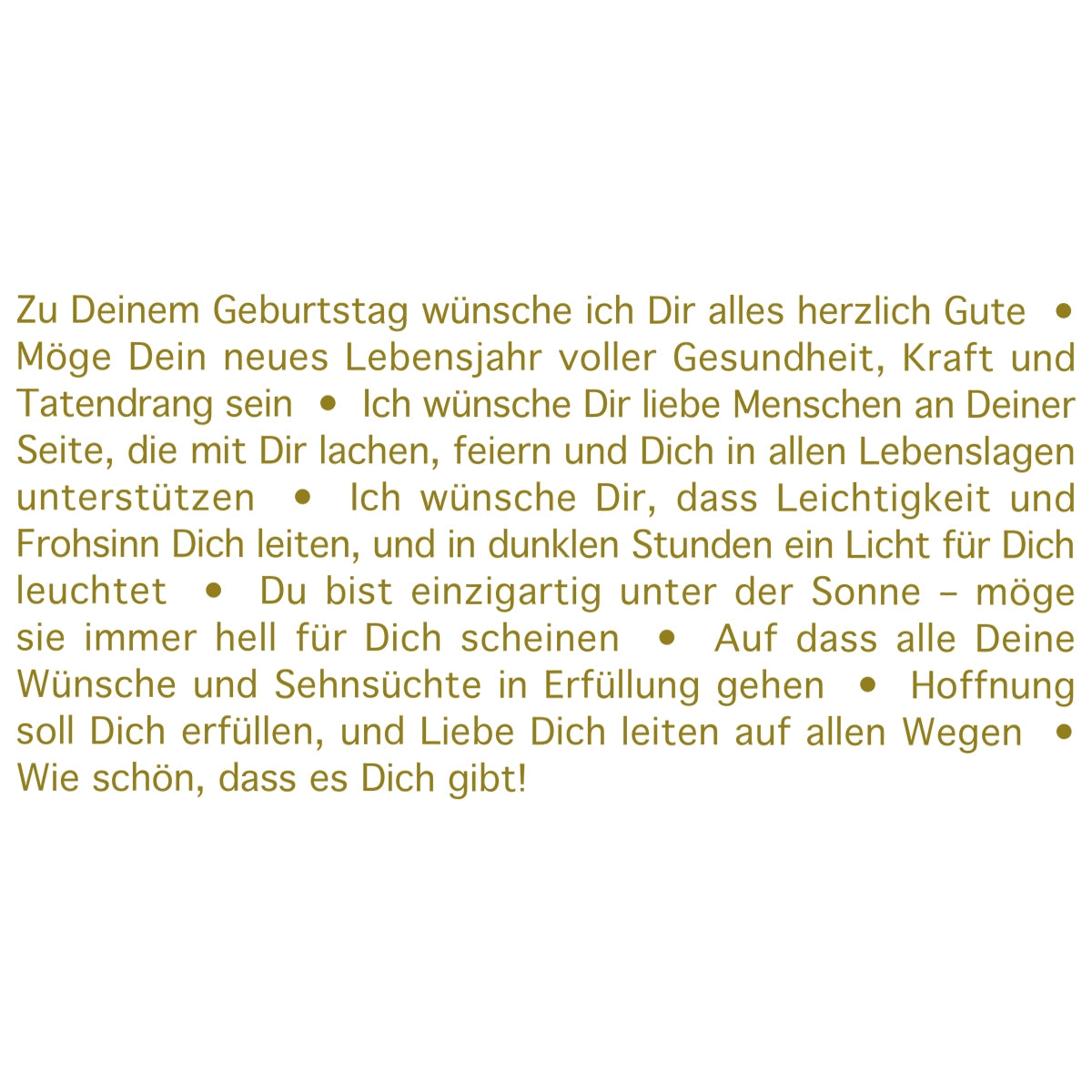 Der Text zur Wortlicht Kerze "Wünsche zum Geburtstag" opalgrün