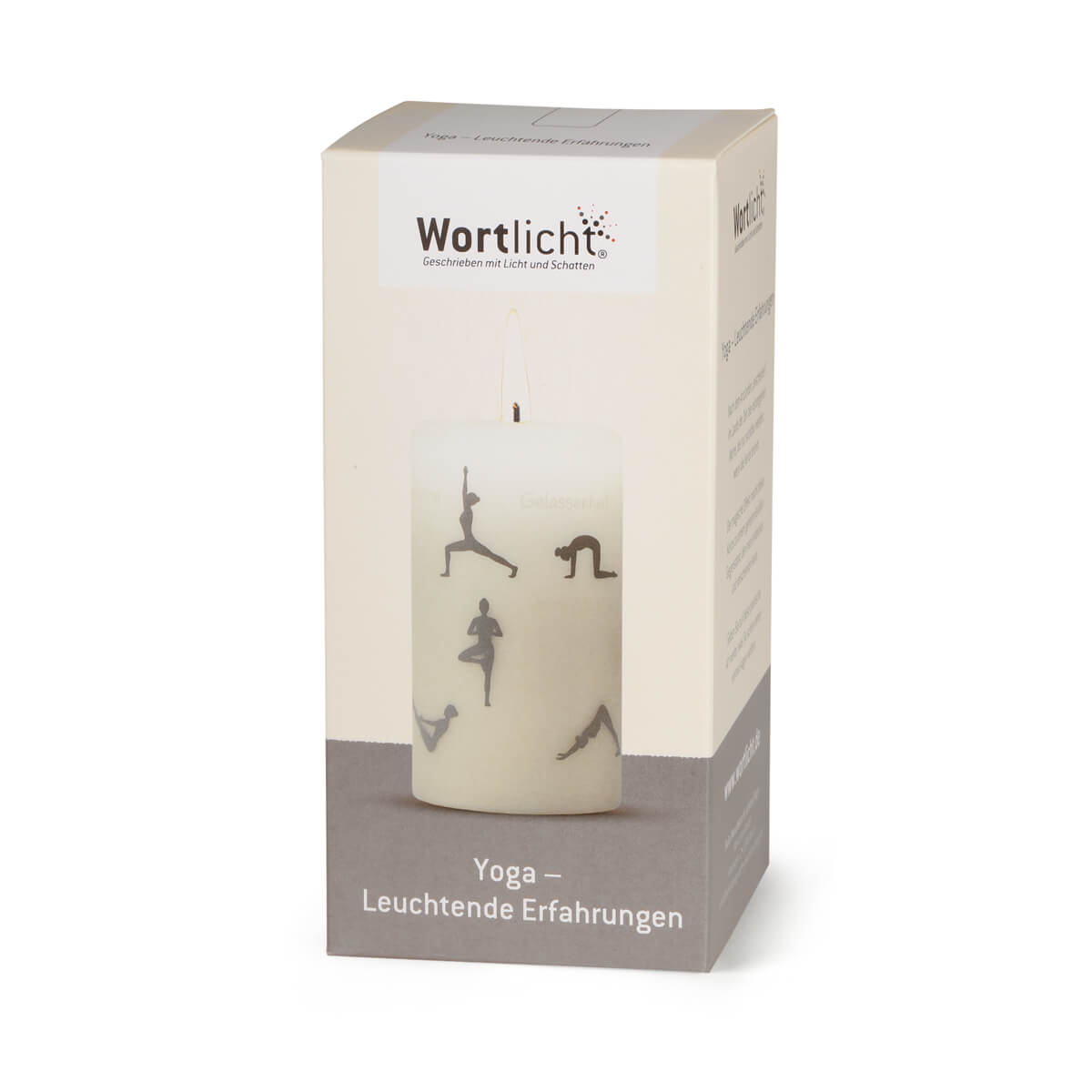 Wortlicht Kerze - Yoga - im Geschenkkarton