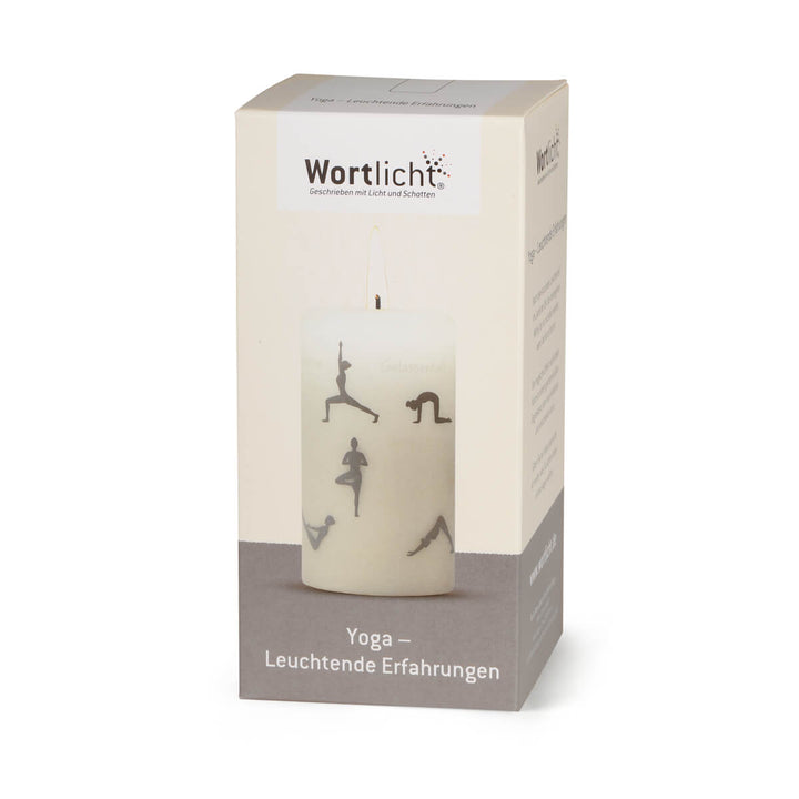 Wortlicht Kerze - Yoga - im Geschenkkarton