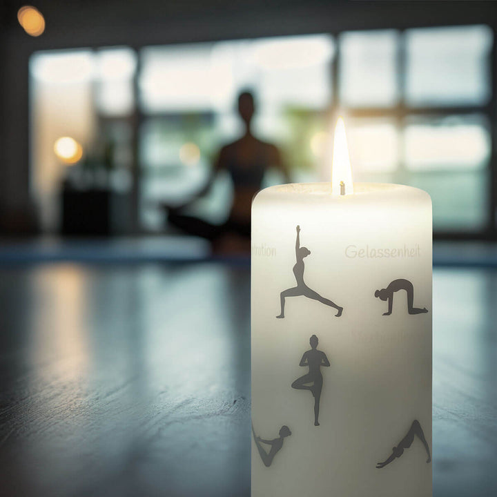 Wortlicht Kerze - Yoga