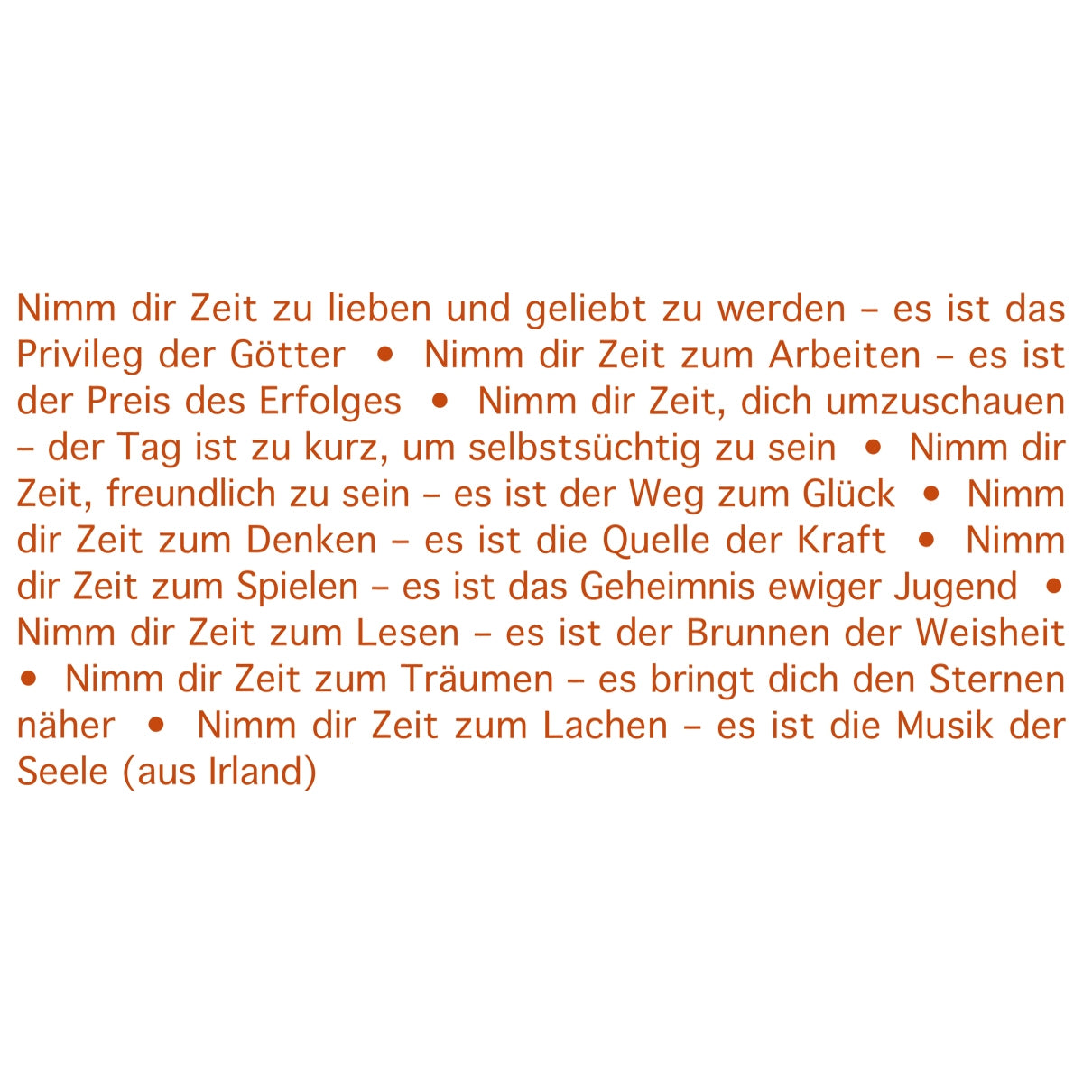 Text zur Wortlicht Kerze - Nimm dir Zeit - mandarin