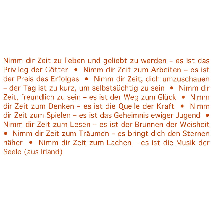 Text zur Wortlicht Kerze - Nimm dir Zeit - mandarin