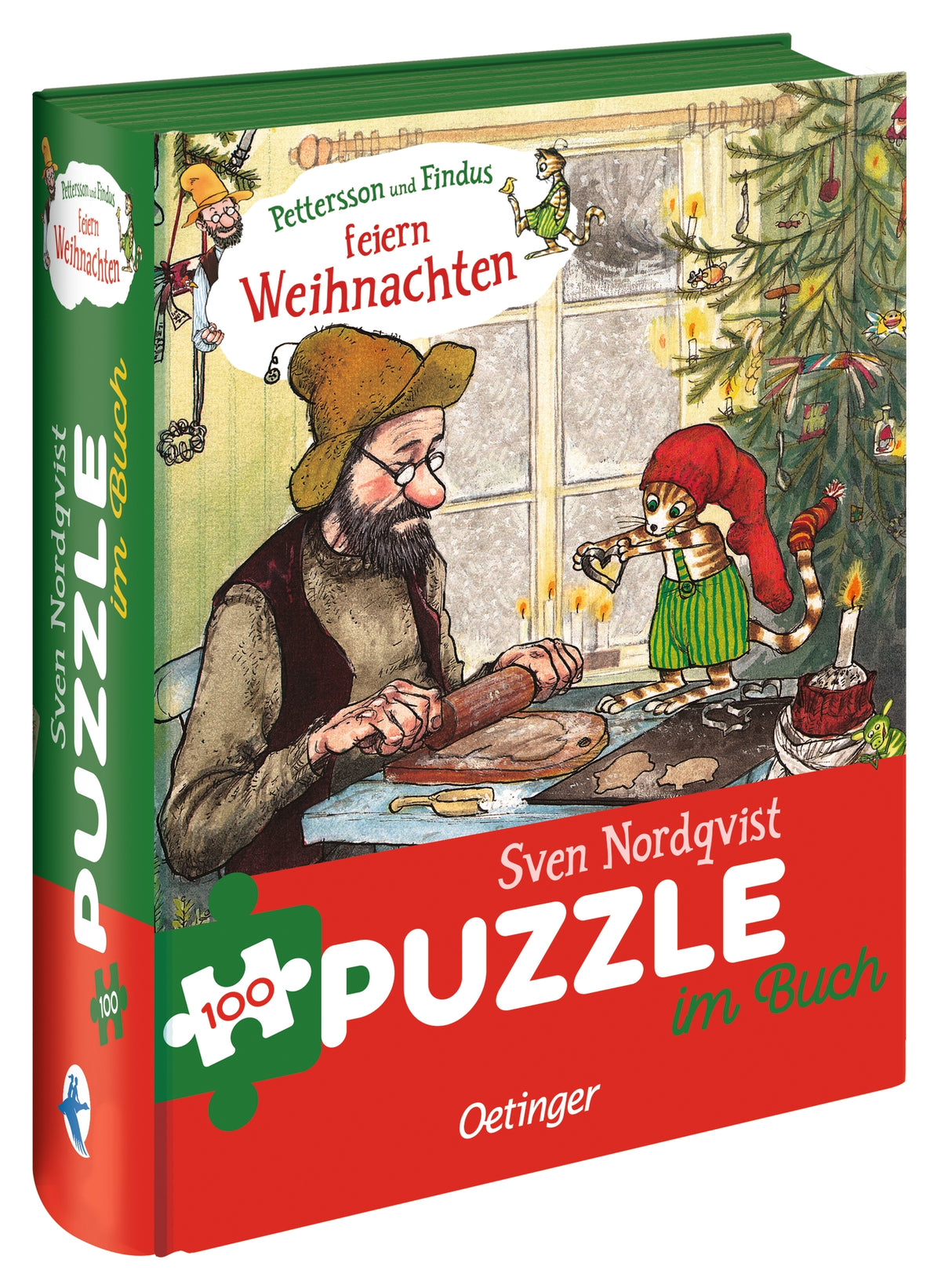 Pettersson und Findus feiern Weihnachten. Puzzle im Buch. 100 Teile -