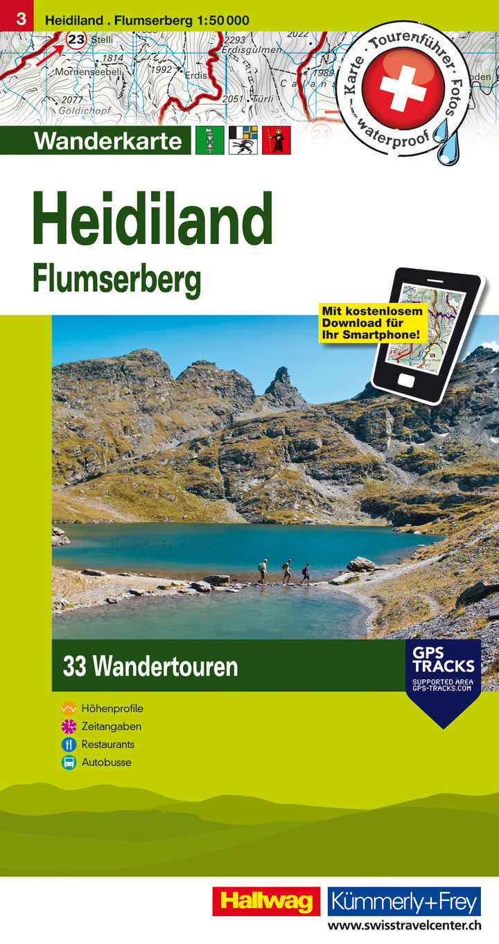 Heidiland, Flumserberge Touren-Wanderkarte Nr. 3. 1:50'000