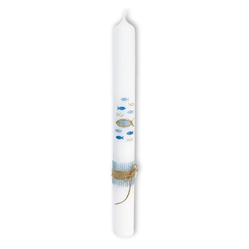 Taufkerze "Einzigartig" blau  400x40mm