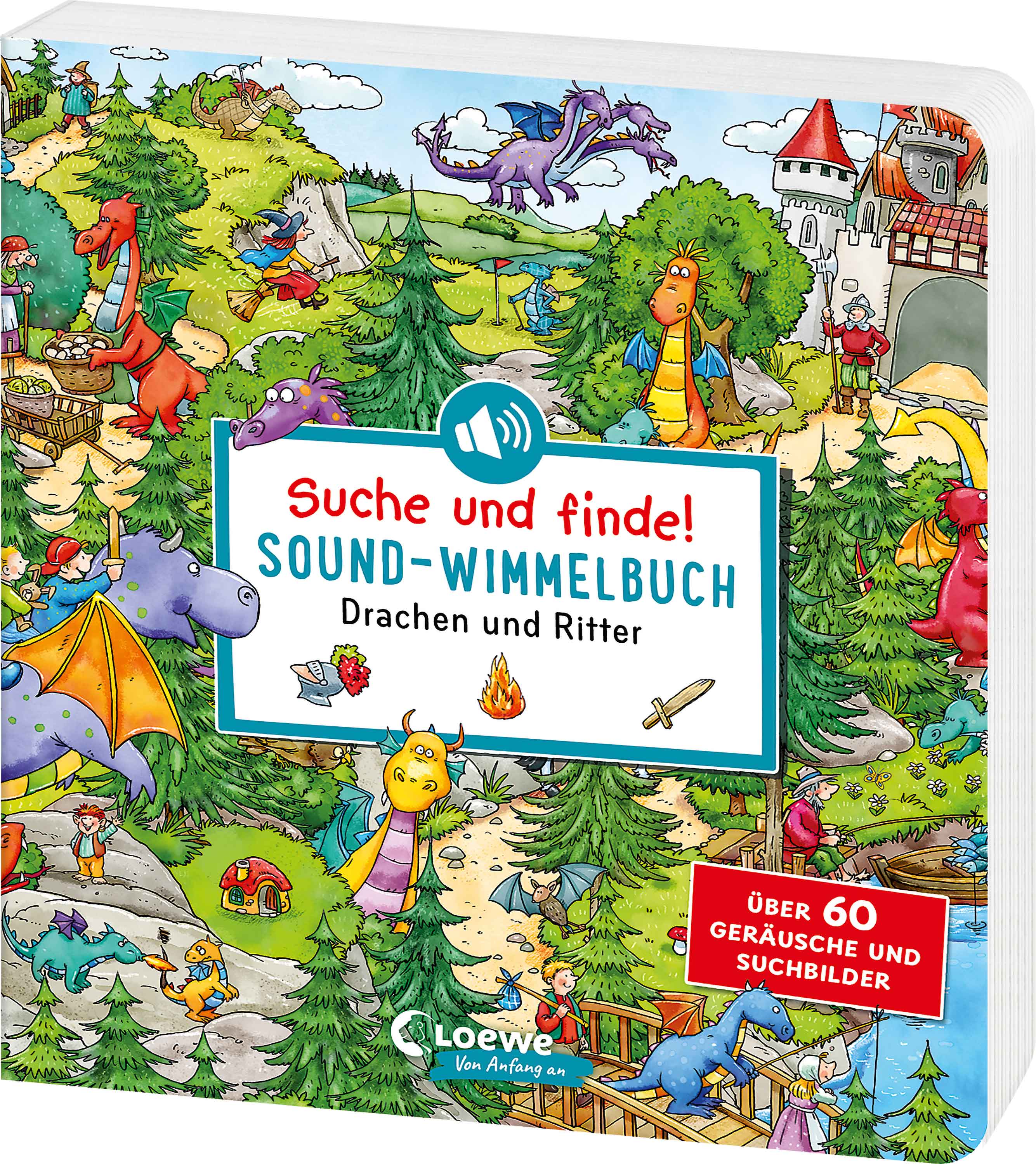 illustriert von Joachim Krause: Suche und finde! Sound-Wimmelbuch - Drachen und Ritter