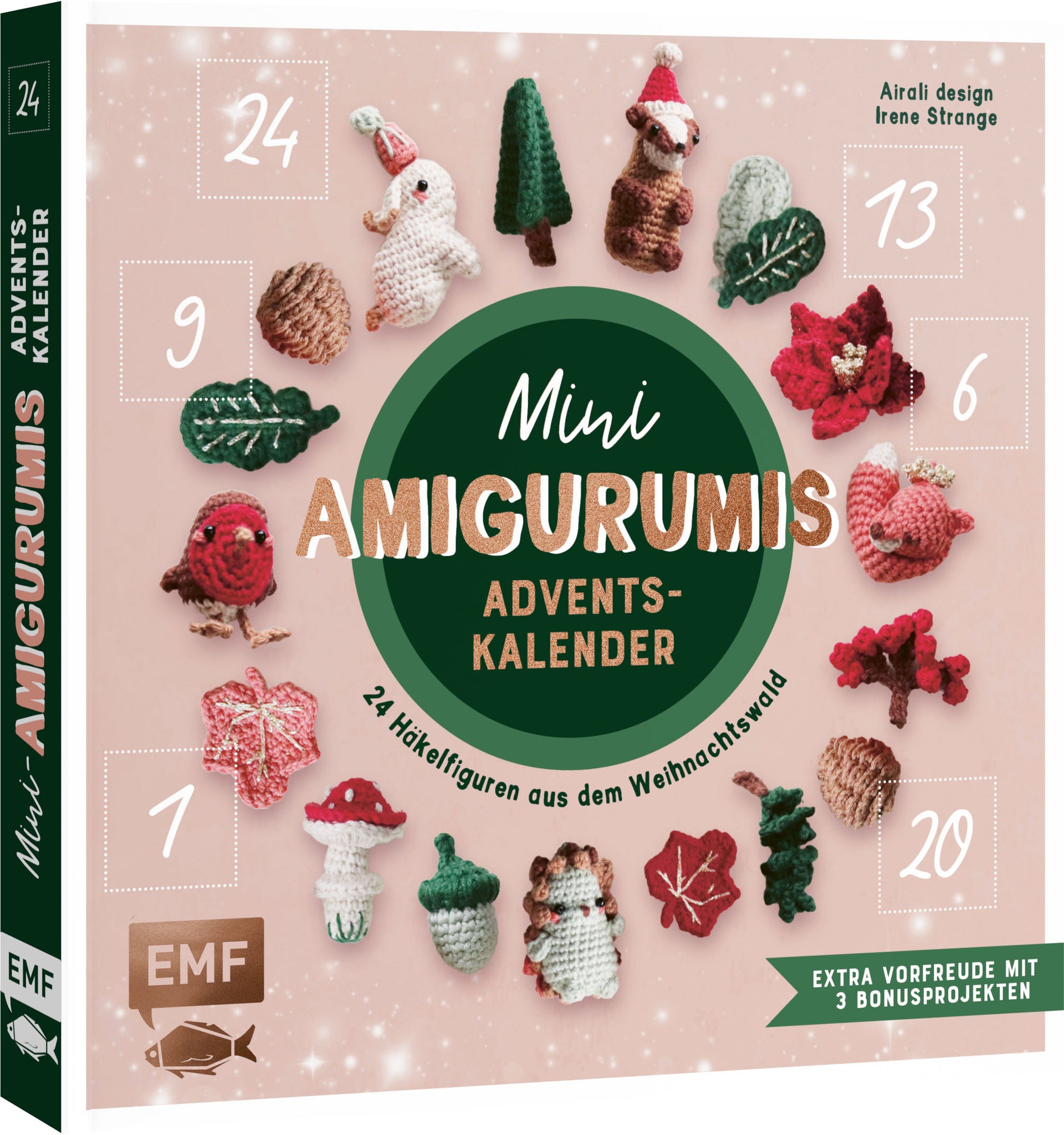 von Ilaria Caliri, Irene Strange, übersetzt von Verena Thiard-Laforet: Mini-Amigurumis Adventskalender - Weihnachten im Wald