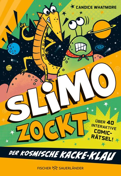 von Candice Whatmore, illustriert von Candice Whatmore, übersetzt von Max Häusler: SLIMO ZOCKT: Der kosmische Kacke-Klau -   Kinderbücher ab 6 Jahren