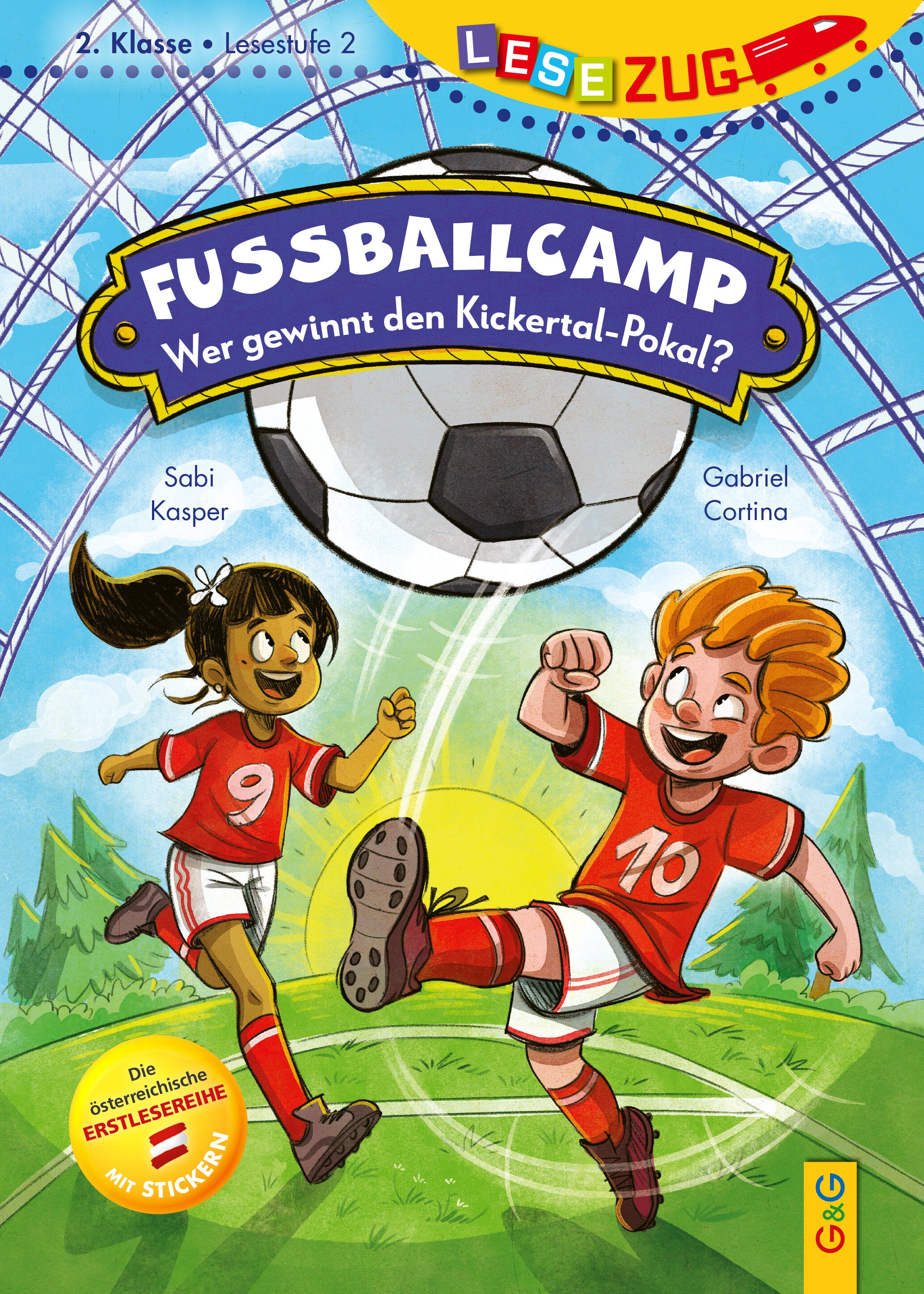 von Sabi Kasper, illustriert von Gabriel Cortina: LESEZUG/2. Klasse – Lesestufe 2: Fußballcamp – Wer gewinnt den Kickertal-Pokal?