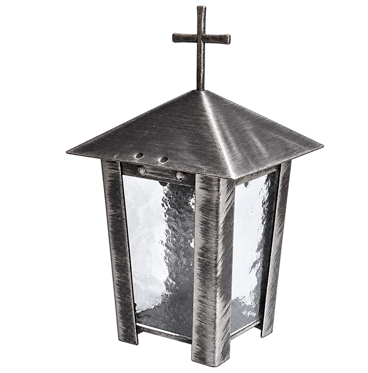 Grablampe - Höhe 16 cm mit Kreuz - für Grablichter.