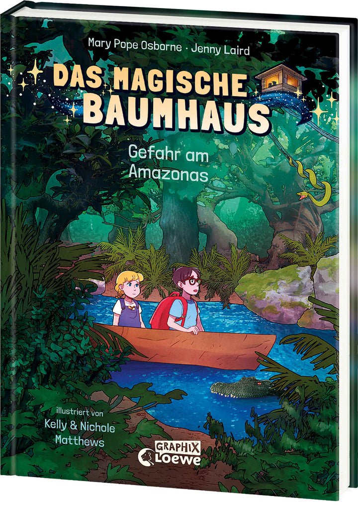 von Mary Pope Osborne, Jenny Laird, illustriert von Kelly Matthews, Nichole Matthews u.a.: Das magische Baumhaus (Comic-Buchreihe, Band 6) - Gefahr am Amazonas -   Comics & Manga