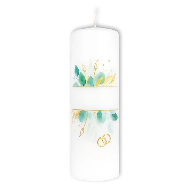 Hochzeitskerze "Eukalyptus - Verbindet uns"