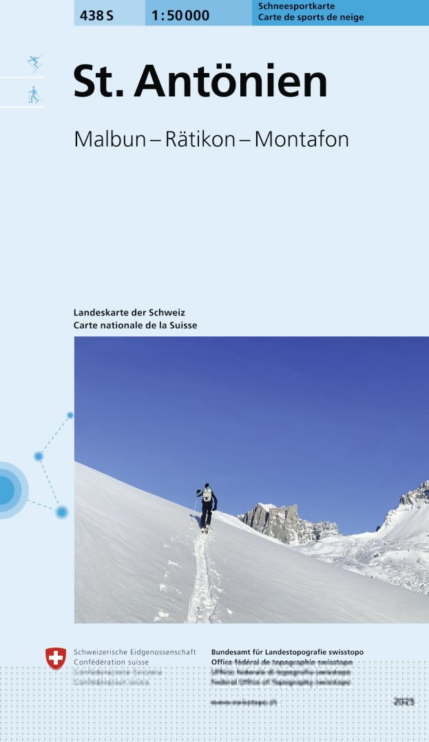 438S St. Antönien Schneesportkarte. 1:50'000 -Wanderkarten   