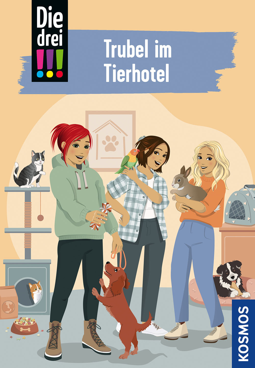 von Miriam Mann, illustriert von Ina Biber: Die drei !!!, 119, Trubel im Tierhotel