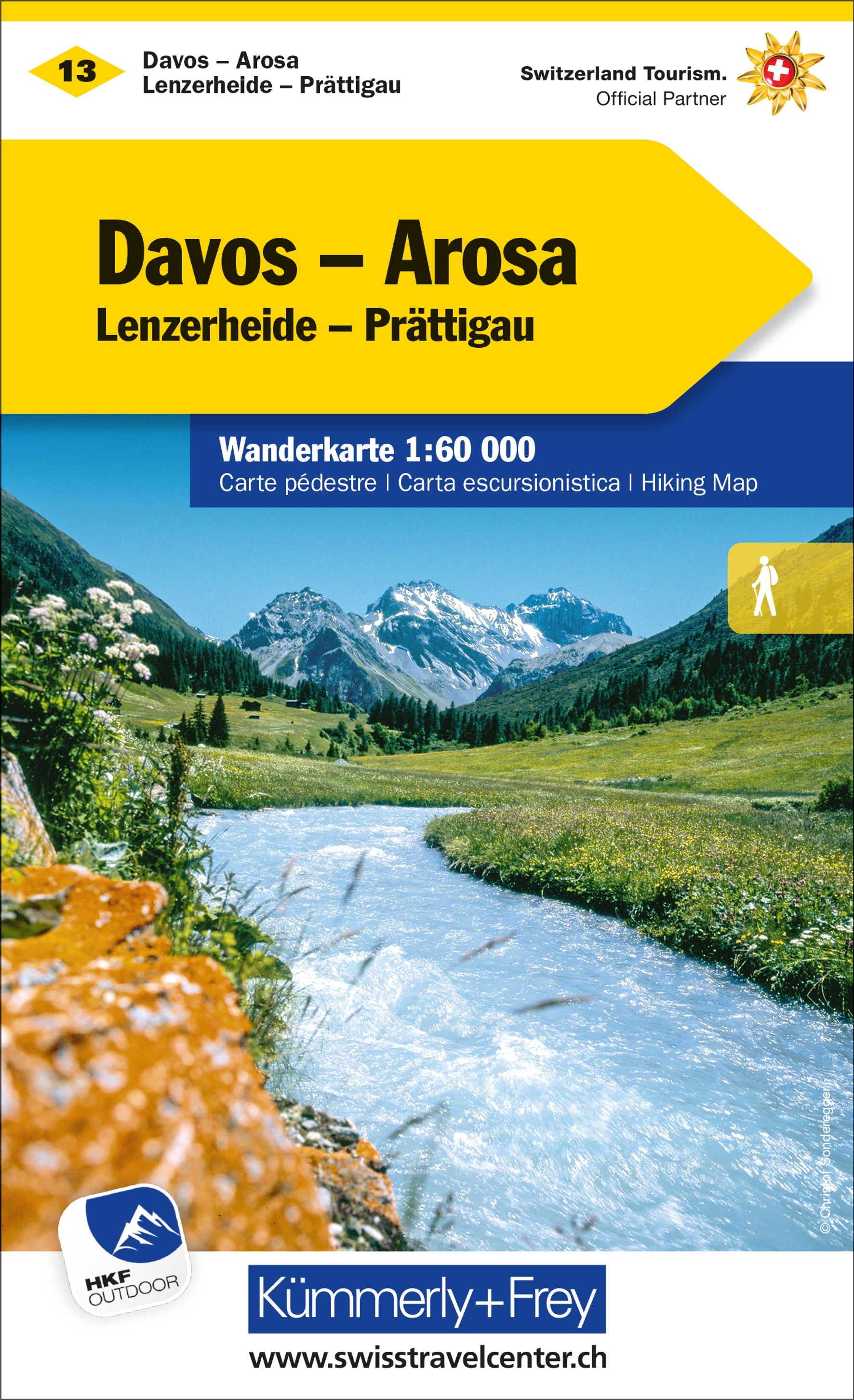 Davos - Arosa, Lenzerheide-Prättigau Wanderkarte Nr. 13. 1:60'000