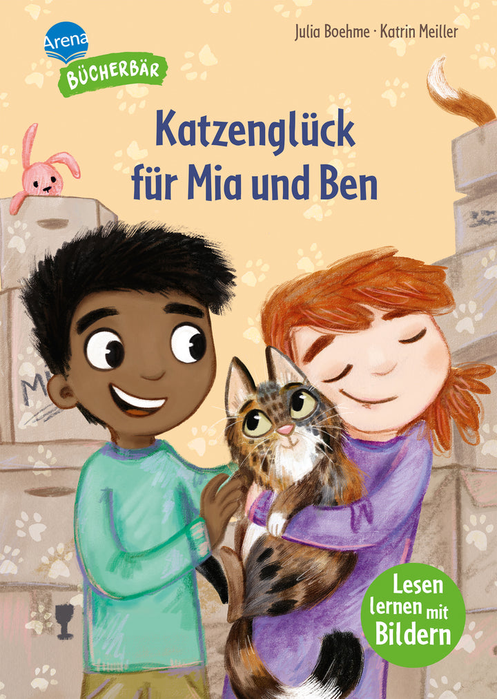 herausgegeben von Arena Erstlesebücher, von Julia Boehme, illustriert von Katrin Meiller: Katzenglück für Mia und Ben