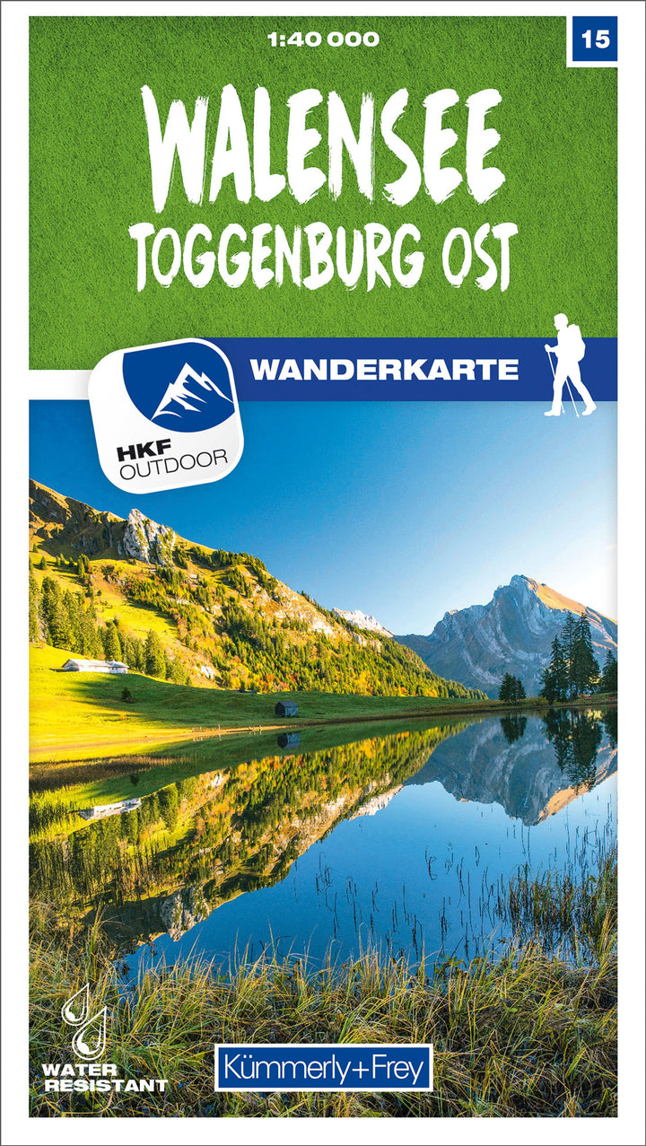 Walensee - Toggenburg Ost 15 Wanderkarte 1:40 000 matt laminiert. 1:40'000