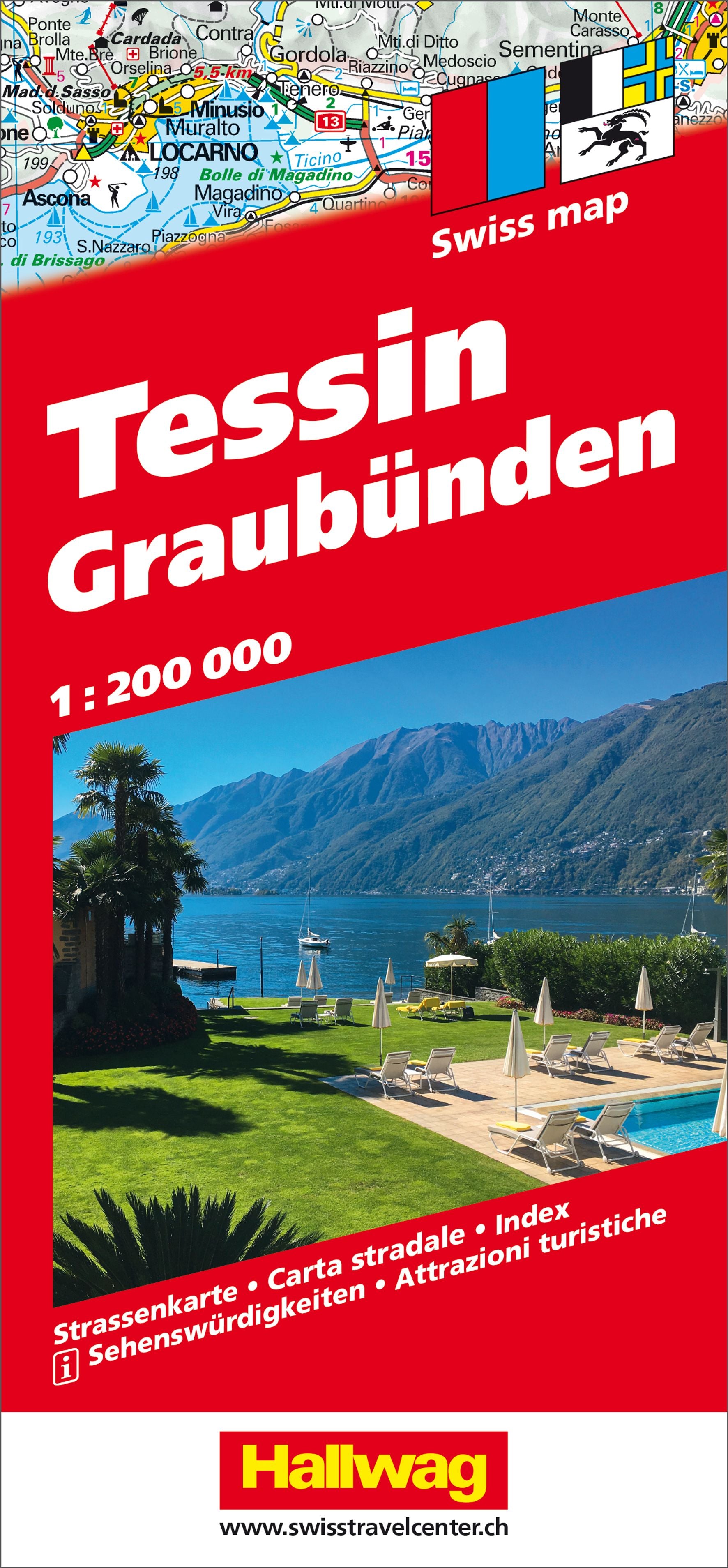 Hallwag Kümmerly+Frey AG (Hrsg.)        : Tessin und Graubünden Strassenkarte 1:20
