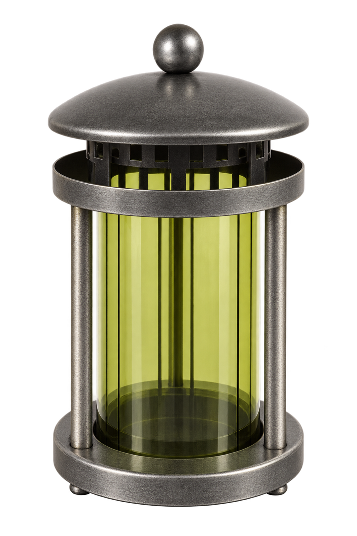 Grablampe rund alufarbig - Höhe 21 cm