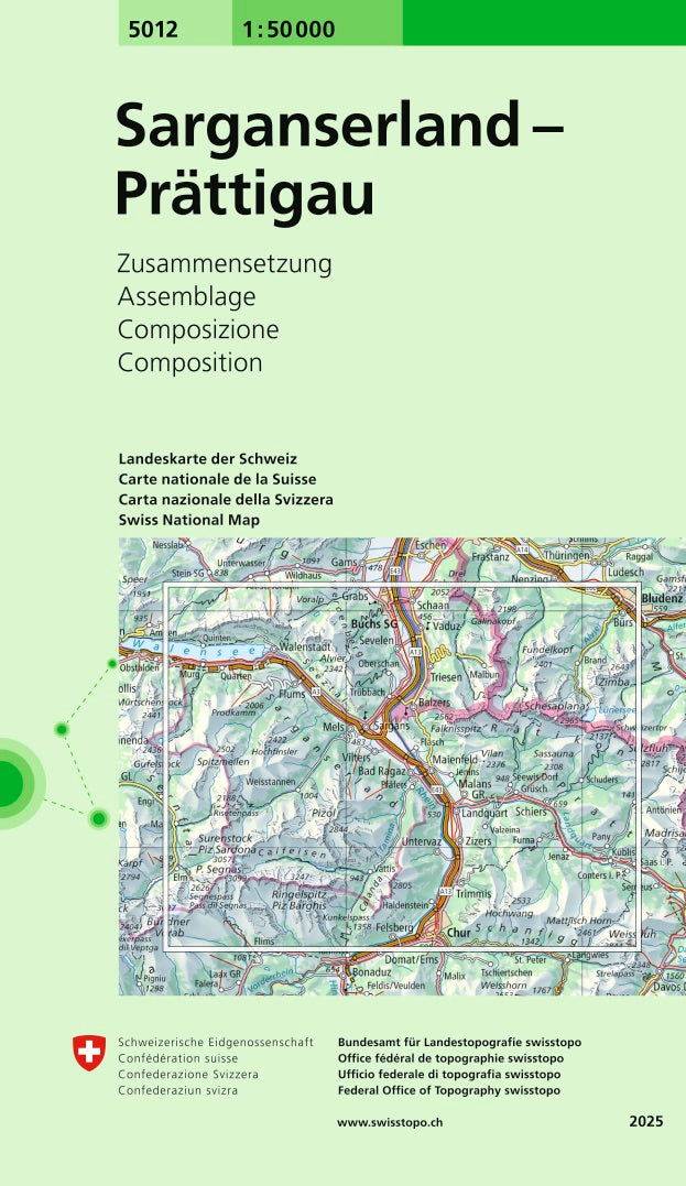 Sarganserland, Prättigau. 1:50'000