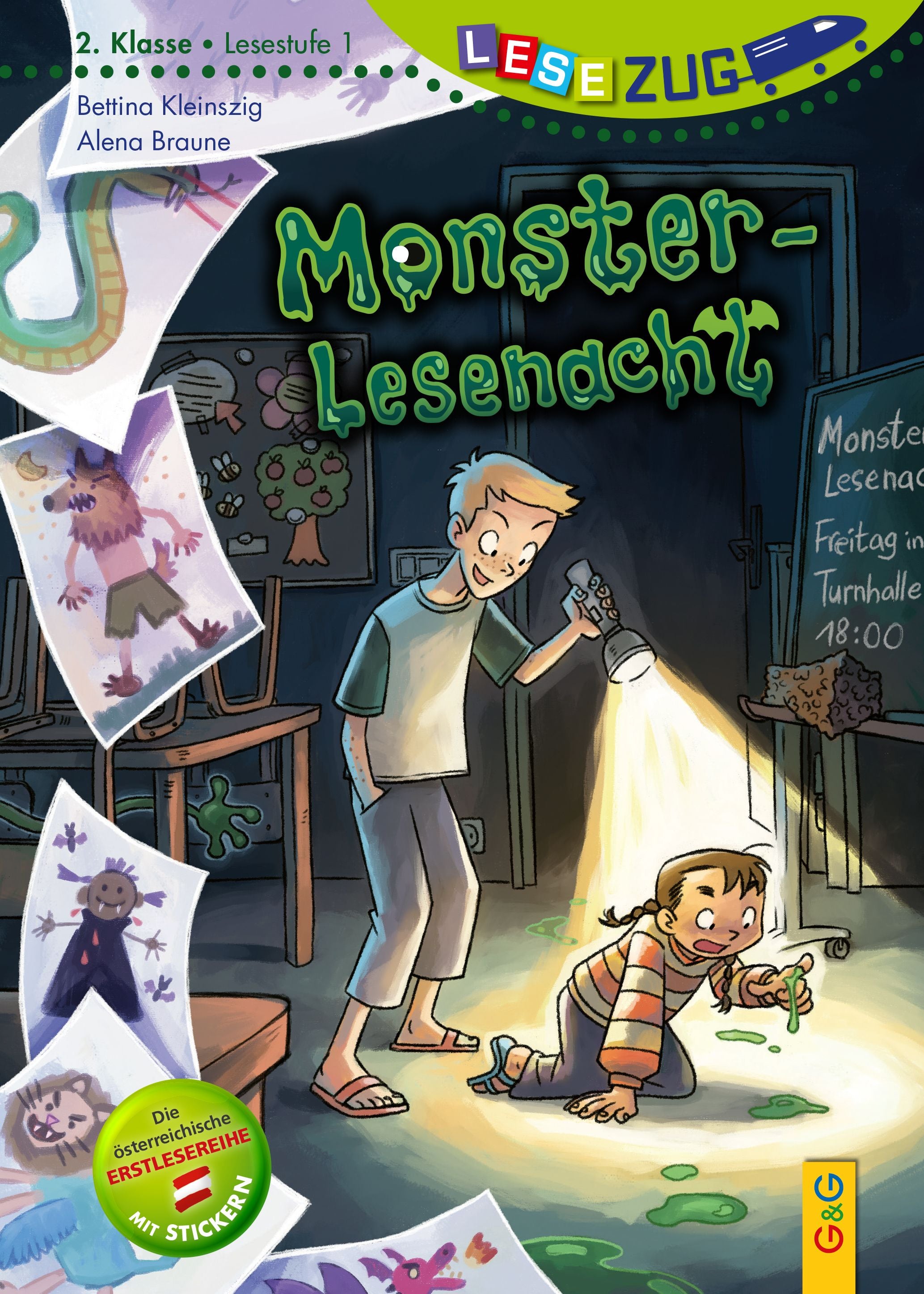 von Bettina Kleinszig, illustriert von Alena Braune: LESEZUG/2. Klasse – Lesestufe 1: Monster-Lesenacht