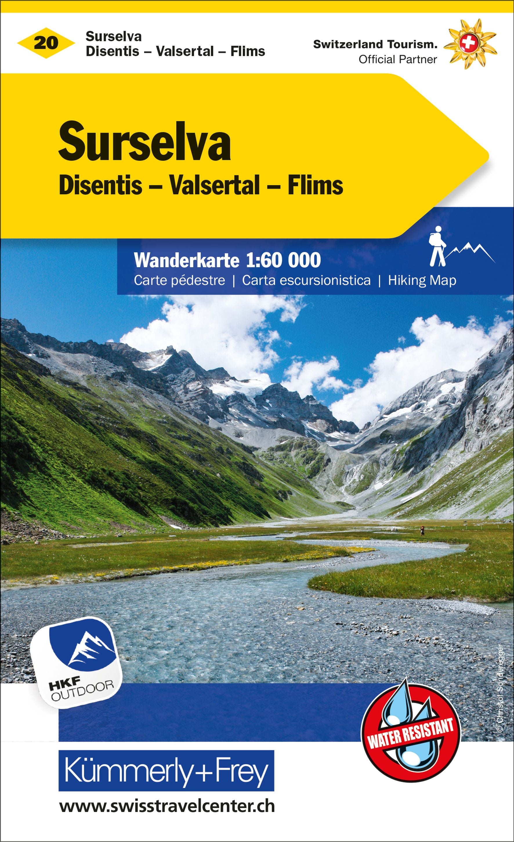 Surselva, Disentis, Valsertal, Flims Wanderkarte Nr. 20. 1:60'000