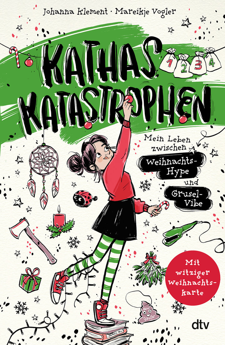 von Johanna Klement, illustriert von Mareikje Vogler: Kathas Katastrophen – Mein Leben zwischen Weihnachts-Hype und Grusel-Vibe