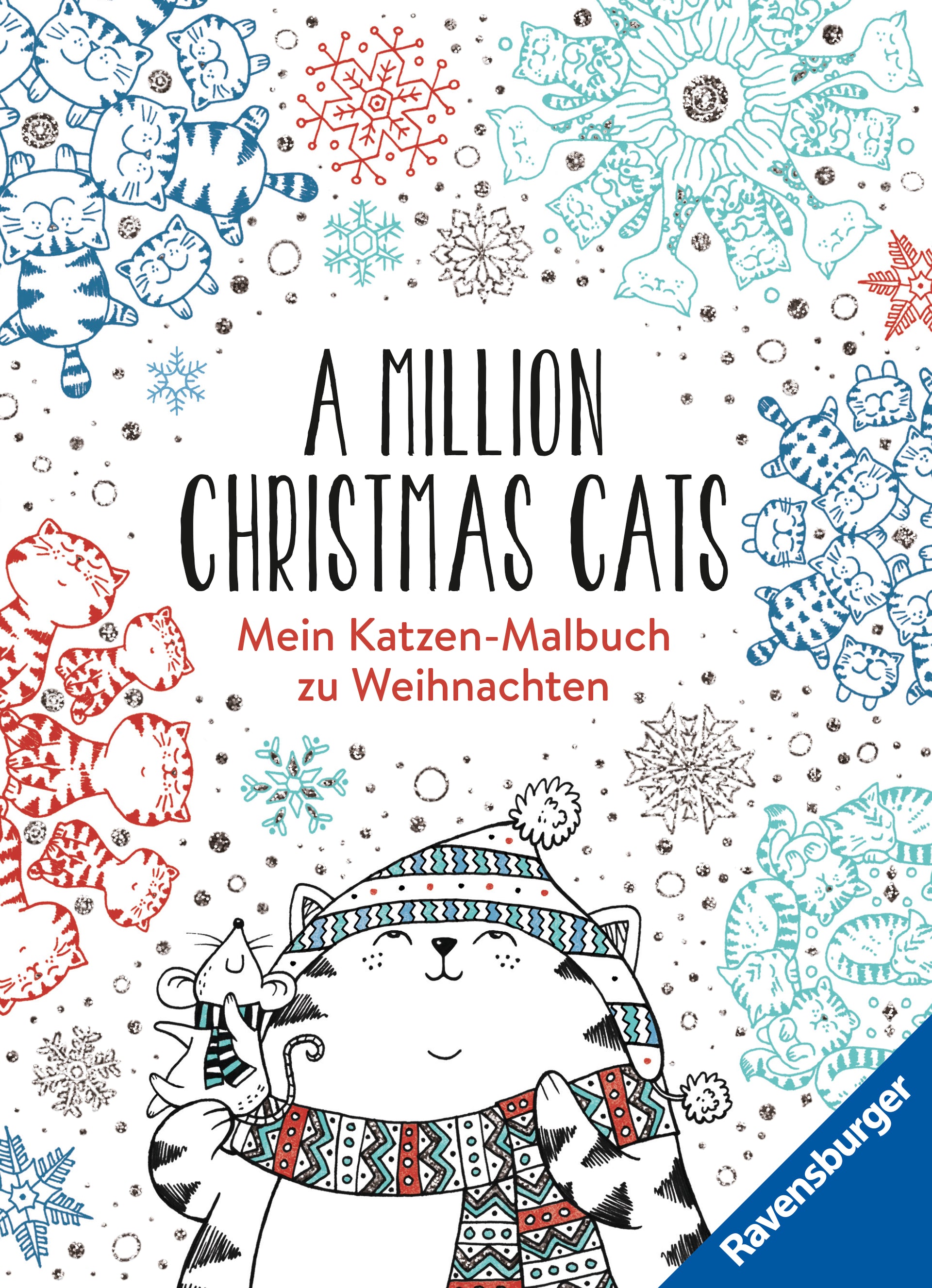 illustriert von John Bigwood: A Million Christmas Cats: Mein Katzen-Malbuch zu Weihnachten
