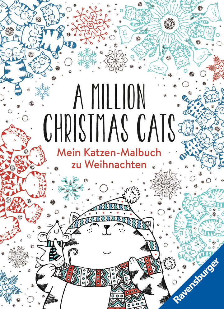 illustriert von John Bigwood: A Million Christmas Cats: Mein Katzen-Malbuch zu Weihnachten