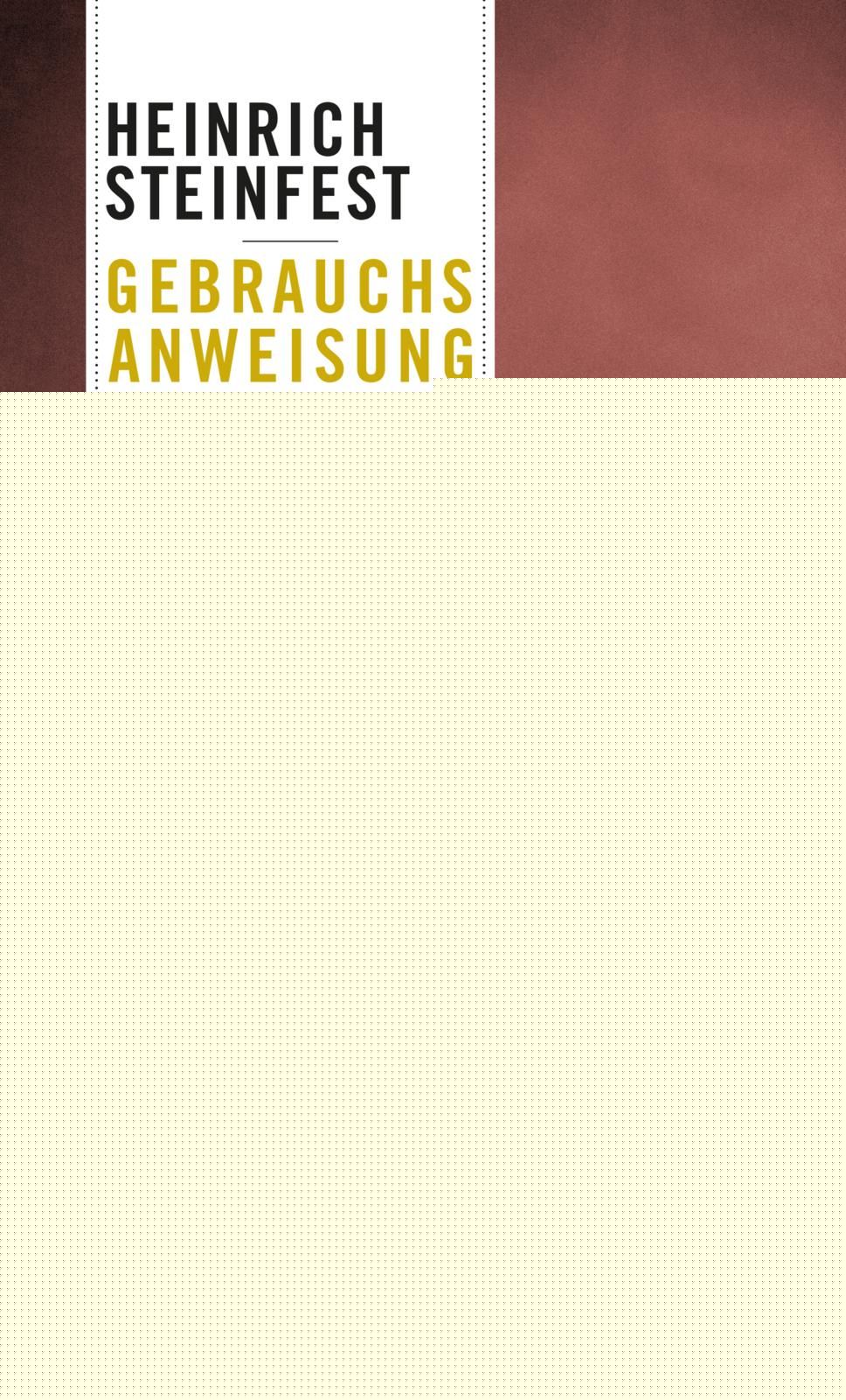 Steinfest, Heinrich: Gebrauchsanweisung fürs Scheitern  -  Psychologie & Ratgeber 