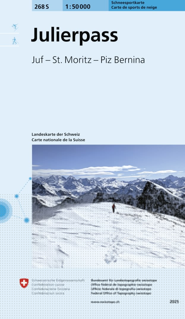 268S Julierpass Schneesportkarte. 1:50'000 -Wanderkarten   