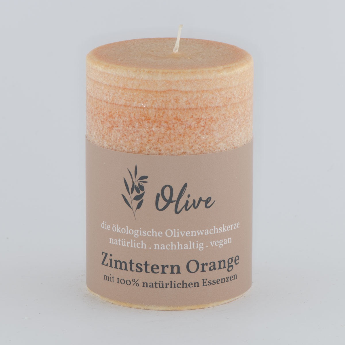 Zimtstern Orange aus Olivenwachs 100/65 mm