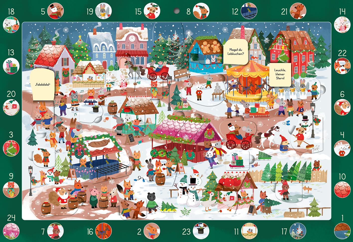 illustriert von Kathryn Selbert: Mein Wimmel-Adventskalender: Auf dem Weihnachtsmarkt -