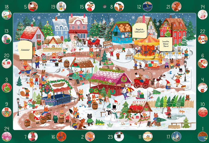 illustriert von Kathryn Selbert: Mein Wimmel-Adventskalender: Auf dem Weihnachtsmarkt -