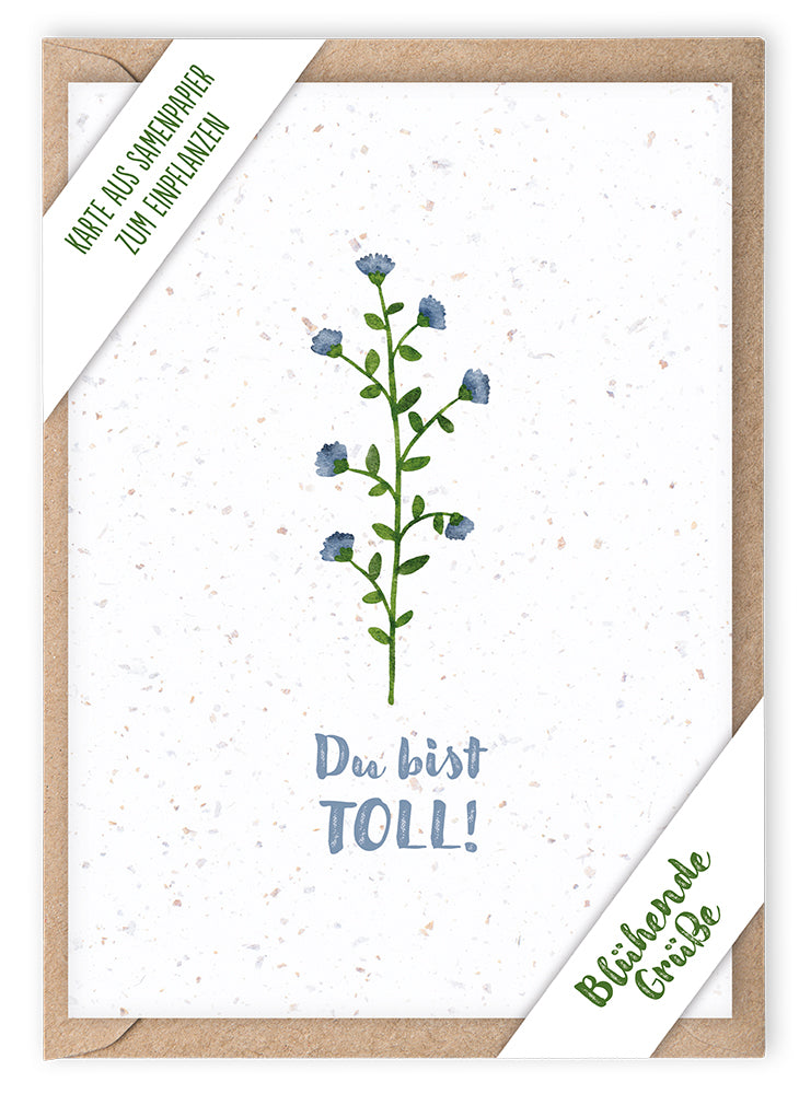 Du bist toll!Faltkarte aus Samenpapier
