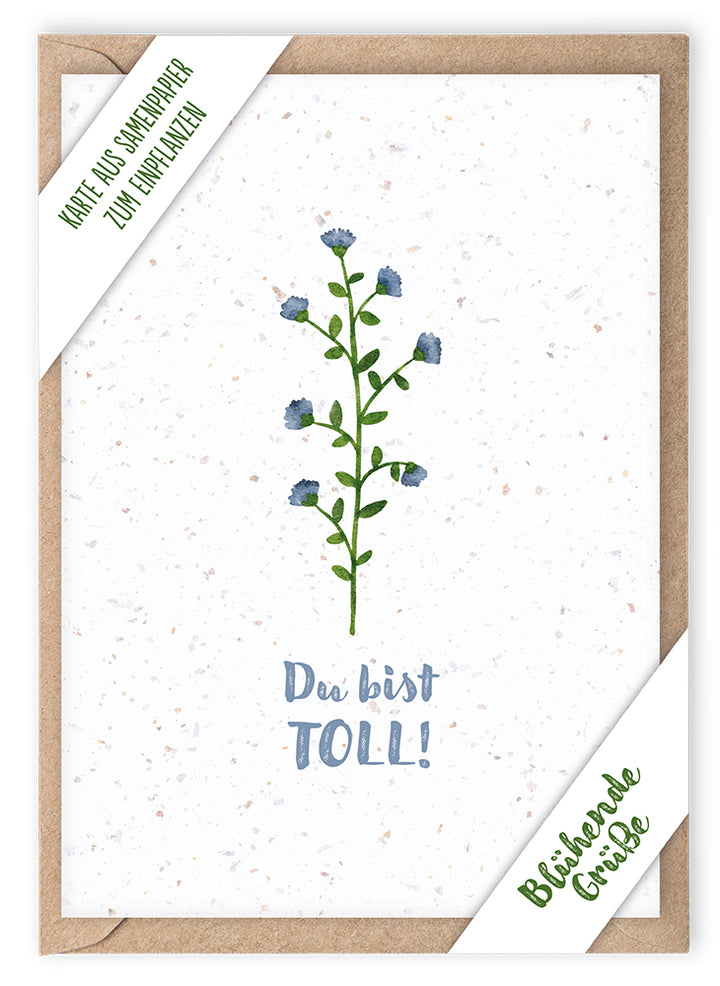 Du bist toll!Faltkarte aus Samenpapier