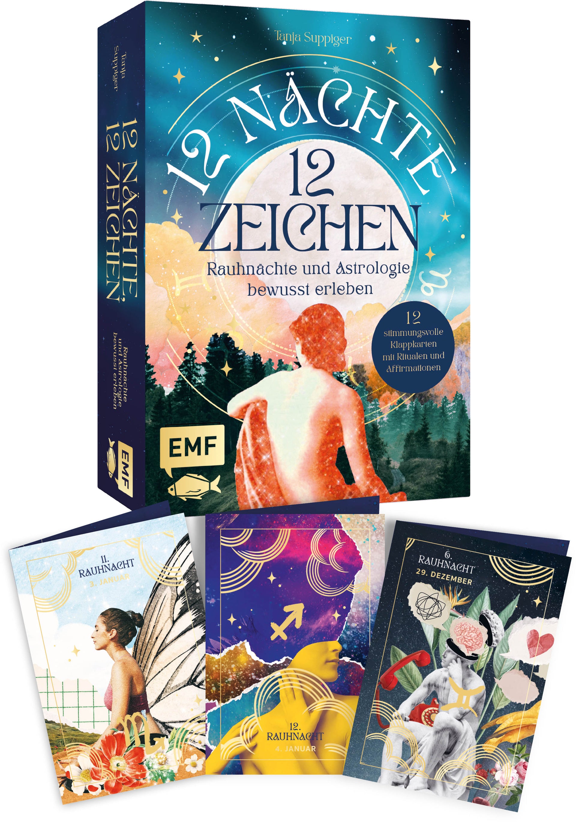 von Tanja Suppiger: Kartenset: 12 Nächte, 12 Zeichen | Rauhnächte und Astrologie bewusst erleben – mit Ritualen, Affirmationen und Videomeditationen