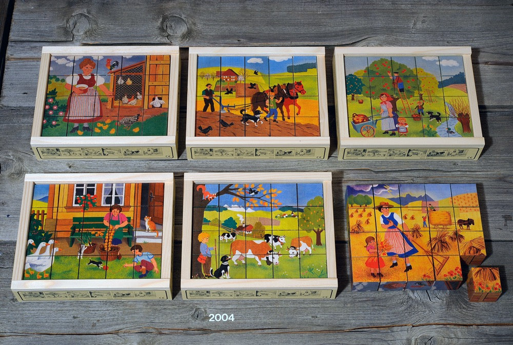 Würfelpuzzle, Bauernhof
