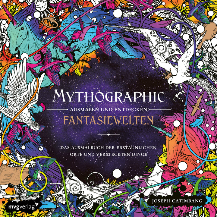 von Joseph Catimbang, @pentasticarts: Mythographic – Ausmalen und Entdecken – Fantasiewelten