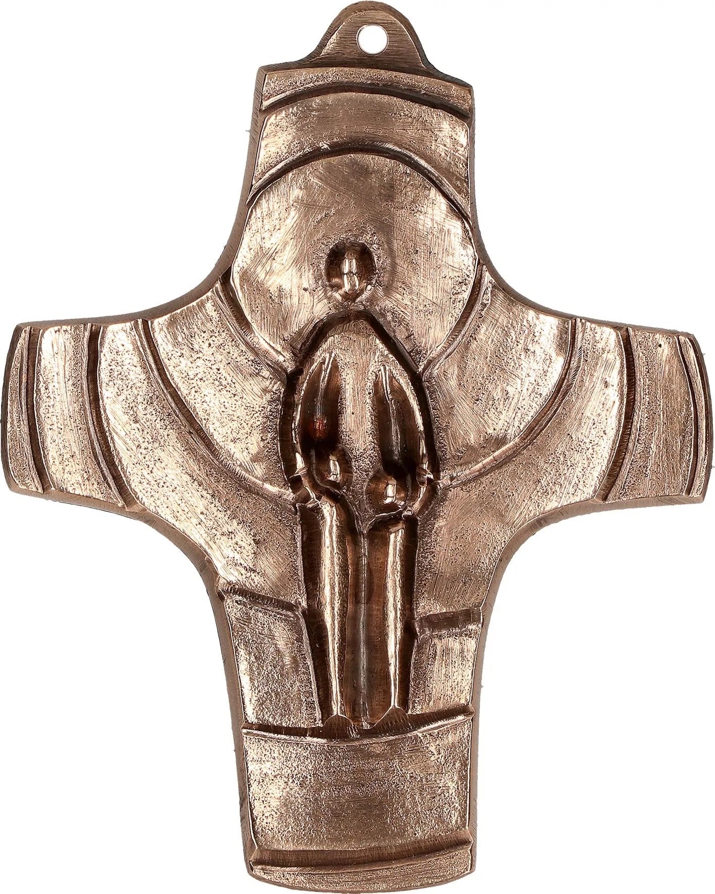 Kommunionkreuz aus Bronze "Ich bin bei Euch"