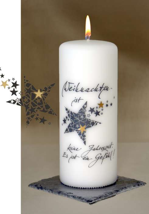 Poesie-Kerze "Weihnachten" - 200/80mm